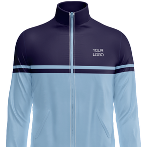 Chándal personalizado con bloques de color, chaqueta con cremallera y pantalones con estampado por sublimación para invierno - Product Image 3