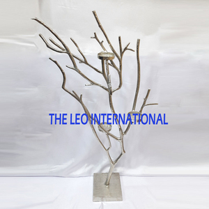 Cylindrical Glass Candle Holder Metal <b>Tree</b> Branch Design Black Color <b>Lighting</b> Decor Hotel Decoration - Product Image 4