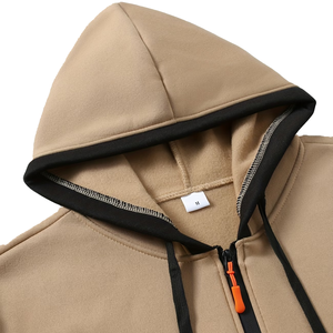 Sudadera con Capucha Unisex OEM, Transpirable, 500 Gramos, Felpa de Poliéster/Algodón Lavado, Deportiva, Invierno, Color Caqui Sólido, Bolsillos, Impresión Personalizada - Product Image 4