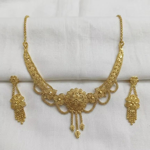 Women's Imitation Brass 18K Gold Plated Lock Design Necklace <b>Set</b> Traditional Wedding Engagement Anniversary Party Trendy - Product Image 1