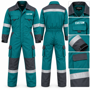Combinaison de travail réfléchissante pour hommes TwillSports, combinaison utilitaire en polyester, combinaison de sécurité à manches longues, impression personnalisée - Product Image 1