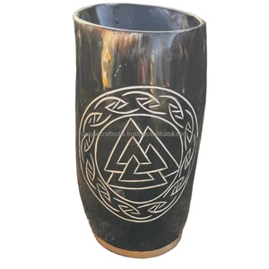 Vaso de Cuerno Hecho a Mano de Tamaño Personalizado para Bebidas, Vaso de Cuerno Natural Decorativo y Funcional para el Hogar, Restaurante - Product Image 1