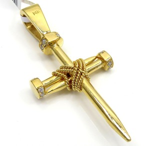 Pendentif chrétien personnalisé très demandé en or jaune et argent sterling 925 avec moissanite VVS, disponible au meilleur prix - Product Image 2