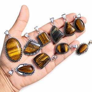 Colgante de Ojo de Tigre Natural al por Mayor, Amuleto de Piedra Preciosa Hecho a Mano para la Creación de Joyas, Estilo Bohemio, Colgante al por Mayor para Bodas de Mujer - Product Image 3