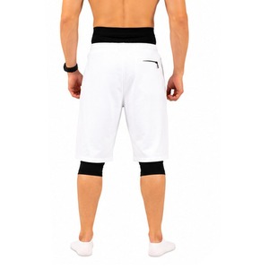 Short de bain tricoté à cordon de serrage pour homme, séchage rapide, longueur genou, couleur unie, pour sports d'été, gym et natation - Product Image 2