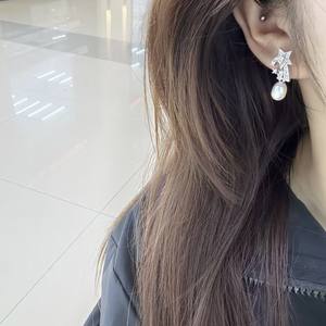 Pendientes de Hada Brillantes con Forma de Cometa y Meteorito para Mujer, Estrella Pentagonal con Incrustaciones de Circonita, Pendientes Colgantes de Moda de una Sola Pieza, Personalidad - Product Image 5