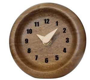 Reloj de Escritorio Náutico de Metal y Madera, Reloj de Mesa Redondo con Marco, Reloj de Mesa Analógico de Cuarzo Silencioso, Accesorios de Oficina para el Hogar - Product Image 4