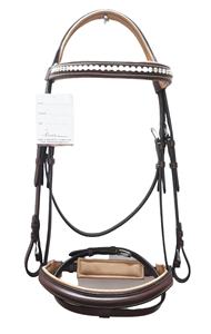 Bride en cuir de cheval de qualité supérieure avec bandeau en strass et large muserolle, bride noire pour l'équitation à prix abordable - Product Image 6