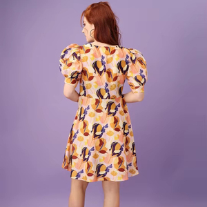 Vestido Midi Elegante de Fiesta con Estampado Floral Amarillo, Ecológico, con Cuentas y Abertura, de la Mejor Calidad, para Boda, con Cintura Natural para Mujer - Product Image 1