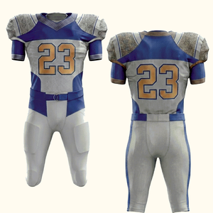 Uniforme de football américain de qualité supérieure, réfléchissant, respirant, design extérieur personnalisé, 25 ensembles MOQ, 100% polyester, sur mesure - Product Image 1