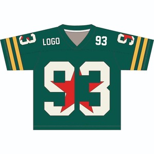 Maillot de football américain personnalisé à manches courtes, style streetwear tendance, avec logo imprimé et broderie, design en maille, coupe courte, chemise de football mode - Product Image 4