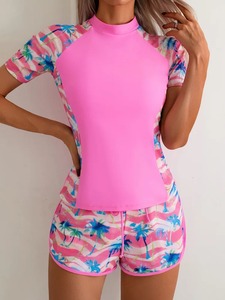 Traje de Baño de Dos Piezas para Mujer 2026, Manga Corta, Elástico, para Surf, Playa y Natación - Product Image 2