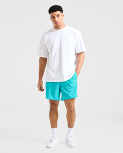 Pantalones Cortos Casuales para Hombre, Color Turquesa Sólido, de Secado Rápido, Cintura Elástica, Corte Medio, Tejido de Poliéster - Product Image 2