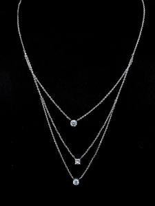 Cadena de Diamantes Cultivados en Laboratorio con Corte Princesa Redondo en Oro Blanco de 9K para Mujer, Oferta de Fábrica, Cadena de Diamantes Elegante y Minimalista - Product Image 4