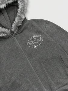 Sweat à capuche décontracté pour homme en fourrure, coupe oversize, style streetwear, idéal pour la gym, pull épais en coton premium, essentiel pour l'hiver - Product Image 2
