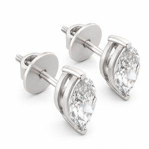 925 Sterling Silver Marquise Cut Diamond Wedding <b>Earrings</b> GRA Certificate with Elegant <b>Moissanite</b> Jewelry - Product Image 1