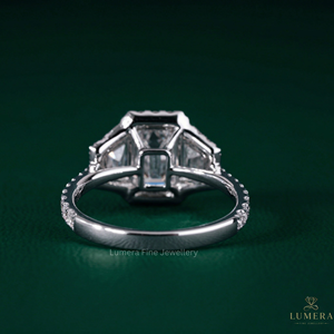 Anillo de Diamantes con Esmeralda y Topacio Redondo, Color E, Claridad VS1, Oro de 9k, 10k, 14k, 18k, Anillo de Compromiso y Boda Premium, Joyería Fina, Regalo para Ella - Product Image 2