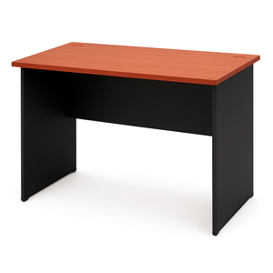 Bureau de travail rectangulaire moderne avec plateau en bois et cadre noir, design minimaliste, mobilier de bureau à domicile, système de bureau autoportant AY V-GT - Product Image 2