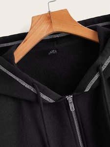 Sweat-shirts d'hiver pour femmes, épais, avec empiècements, col à capuche, brodés, 100% coton, écologiques, anti-boulochage, personnalisables, de qualité supérieure - Product Image 6