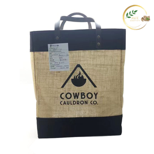 Eco Friendly Natural Jute Carry <b>Bag</b> Reusable Heavy Duty Grocery Shopping Tote <b>Bag</b> with Strong Handles - Product Image 2