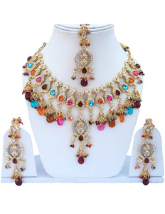 Luxury Bridal Engagement Necklace Earring Headpiece Set Copper Alloy Zircon Flower Design Vintage Wedding Anniversary Party - Product Image 1