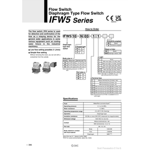 Commutateur de débit IFW510-03-00 de style diaphragme pneumatique SMC - Product Image 1