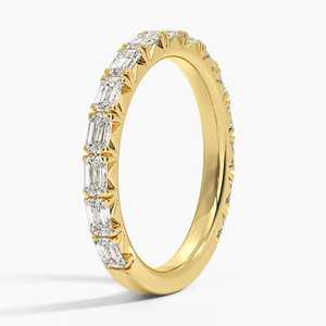 Bague d'éternité unisexe en or jaune 14K/18K avec diamant de laboratoire taille émeraude certifié de haute qualité, 0,83 carats au total, coupe excellente - Product Image 4
