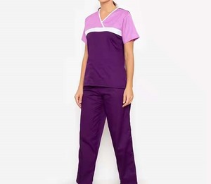 Woman Uniform Scrub V-neck Nursing Durable Fabric Comfortable Lightweight <b>Cheap</b> Price Woman Uniform Scrub With Best <b>Stuff</b> - Product Image 2