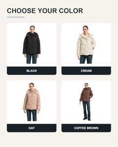 Chaqueta de Invierno Impermeable para Mujer, Acolchada, con Capucha, Gruesa, Resistente al Viento, Cálida, Color Crema, Ropa de Invierno para Mujer, OEM - Product Image 6