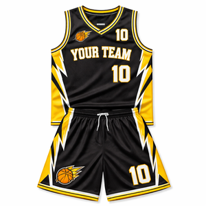 ชุดบาสเก็ตบอลทีมโรงเรียนแบบสั่งทำพิเศษ แห้งเร็ว ระบายอากาศได้ดี ผ้าโพลีเอสเตอร์ 100% สกรีนชื่อและหมายเลขผู้เล่นตามสั่ง - Product Image 4