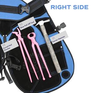 Tablier de sécurité et kit d'outils de fermeur de qualité industrielle, outil de dépose de clous rose, marteau à clous noir, extracteur de clous et pince à clous courbée - Product Image 4