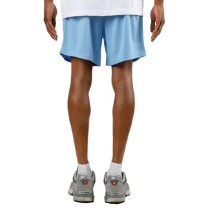 Cep egzersiz şortu ile erkek basket topu Mesh spor erkek spor şort Fitness Jogger koşu egzersiz örgü şort Streetwear