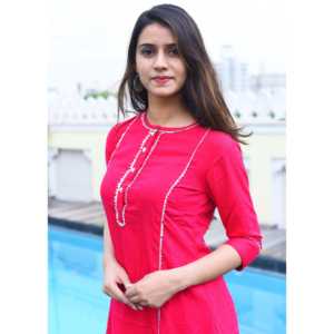 ชุดเครปสวยงามไซส์ XS พร้อมงานปักบิจยา โกต้า สีแดง ผ้าเครปหรูหรา - Product Image 2