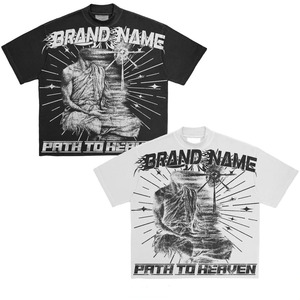 Camiseta de Manga Corta para Hombre, Corte Holgado, Personalizada, MOQ Bajo, 100% Algodón, Impresión Serigrafiada, Fabricante de Ropa Urbana Informal - Product Image 2