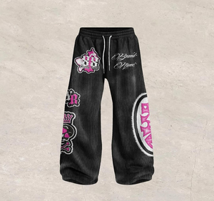 ชุดเซ็ตฮู้ดดี้และกางเกงวอร์มผ้าฝ้ายปักลายคริสตัลแบบกำหนดเอง ทรงโอเวอร์ไซส์ ครอป แอซิดวอช ซิปหน้า สไตล์วินเทจขาดๆ - Product Image 5