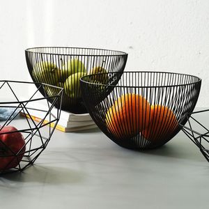 Cesta de Frutas Metálica Minimalista, Diseño Contemporáneo en Alambre para Exhibición Organizada de Productos en la Encimera - Product Image 4