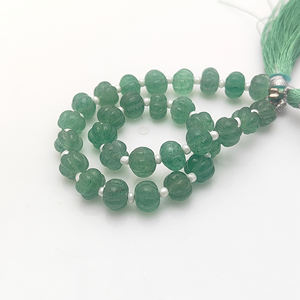 Cuentas Sueltas de Cuarzo Verde Fresa de 5-7mm, Talladas en Forma de Calabaza, Cuarzo Natural en Forma de Melón para Fabricación de Joyas, Venta al Por Mayor - Product Image 1