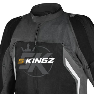 Chaqueta de Motocicleta para Hombre, Negra y Gris, Manga Larga, Transpirable, Cierre de Cremallera, Cuello Alto, Logotipo Estampado en la Parte Delantera, Impermeable para Invierno - Product Image 3