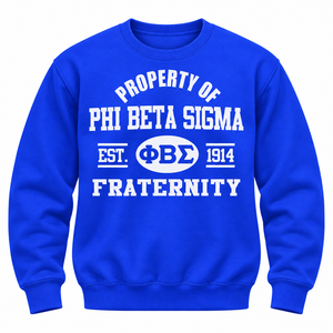 Sweat-shirt à col rond pour hommes, bleu royal, avec impression de lettres grecques « Property Of 1914 », pull décontracté à manches longues pour fraternité, Phi Beta Sigma - Product Image 3