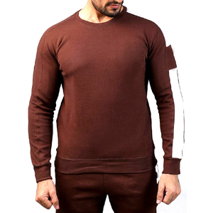 New Fashion Men's High Quality 100% Cotton Sweat <b>Suit</b> Casual Style Custom Logo Solid Pattern Plain Blank Option - Product Image 2