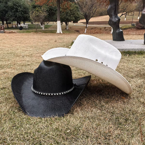 Chapeau de cowboy homme en polyester/coton, style western américain du Texas, coque rigide, bord façonnable, modèle Cattleman Long Horn, mode quatre saisons, Mexique - Product Image 2