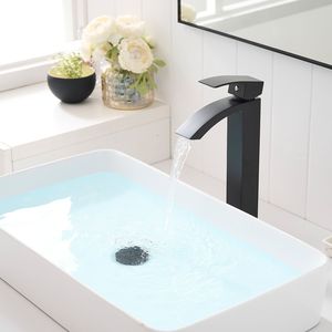 Rubinetto Moderno Monocomando Nero Spazzolato per Lavabo Bagno, Miscelatore Monoforo per Lavandino - Product Image 3