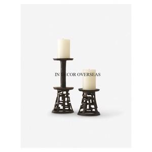Modern Cone Candle Stand With Brass <b>Top</b> Gray Textured Base Home Decor Wedding And Parties Lightning Table Centerpiece Supplies - Product Image 4