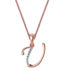 Collar con Colgante en Forma de U de Oro Rosa de 18K, Elegante y Moderno, Colgantes y Dijes de Diseño para Mujer, Regalo Perfecto para Ella - Product Image 4