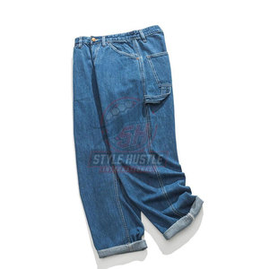 Pantalones de hombre transpirables al por mayor con MOQ bajo, diseño personalizado, jeans holgados lavados de última moda para venta en línea - Product Image 3