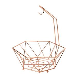 High Quality Rose Gold Luxury Fruit Basket with White Marble Display Stylish Storage Kitchen Tabletop Rack Latest Style - Product Image 6