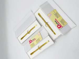 Pousse-cuticules professionnel en acier inoxydable doré, double usage, pour manucure et soin des ongles, avec boîte - Product Image 4