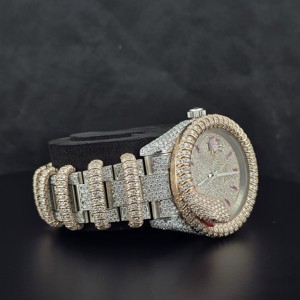 Reloj Mecánico de Acero Inoxidable Color Oro Rosa con Diseño de Serpiente y Esfera de Diamantes Moissanite, Estilo Hip Hop para Hombre, de Lujo con Fecha Automática - Product Image 2