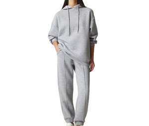 Conjunto Deportivo de Dos Piezas de Forro Polar con Logotipo Personalizado para Otoño e Invierno, Chándal para Mujer, Ropa Deportiva, Conjunto de Sudadera, Ropa de Entrenamiento Estampada - Product Image 1