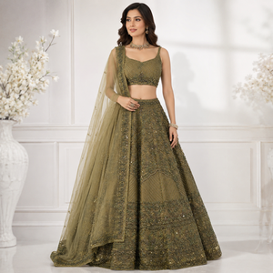 Luxury Bridal Wedding Dress Designer Embroidered Lehenga Gown with Dupatta | Premium Reception Engagement Party Wear Couture - Product Image 2